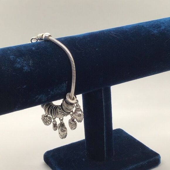 Silver Toned Heart Charm Bracelet - Picture 2 of 5